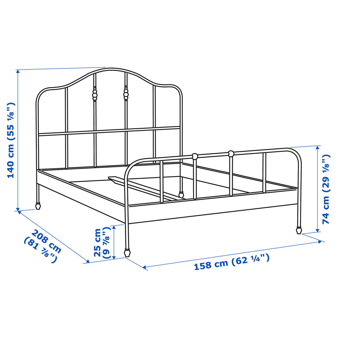 SAGSTUA bed frame white/Luröy - IKEA