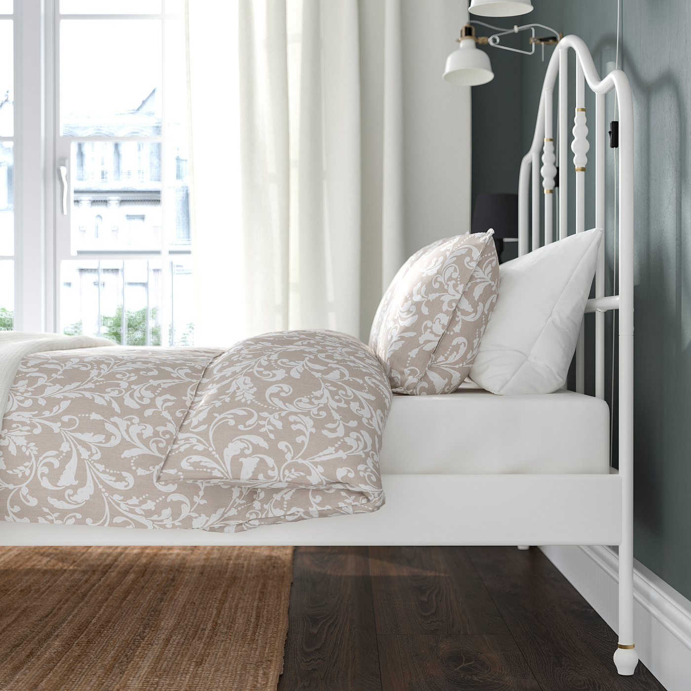 SAGSTUA bed frame white/Luröy - IKEA