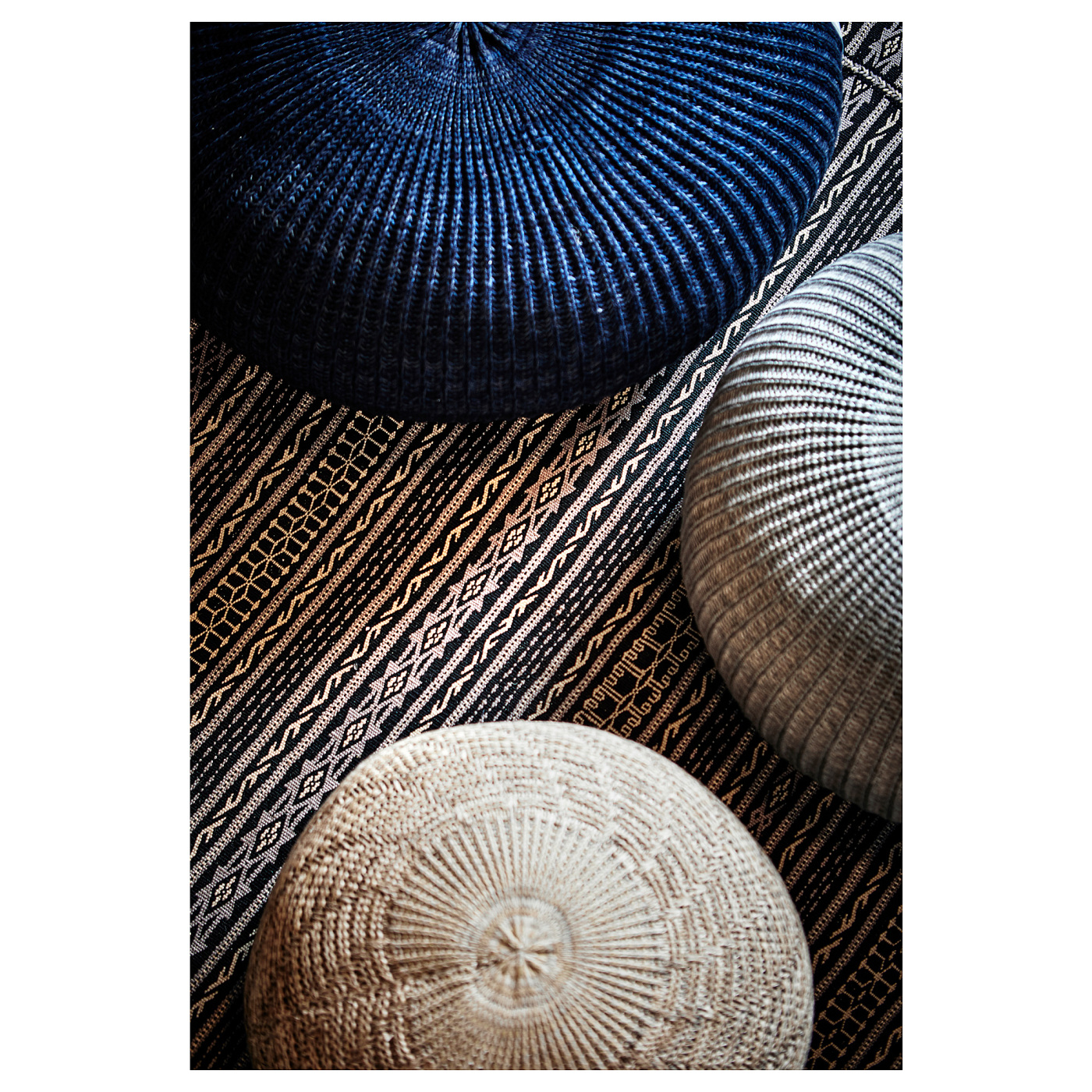 IKEA SANDARED Pouf Morbido A Maglia – Beige, 45 Cm – Poggiapiedi O Seduta Extra