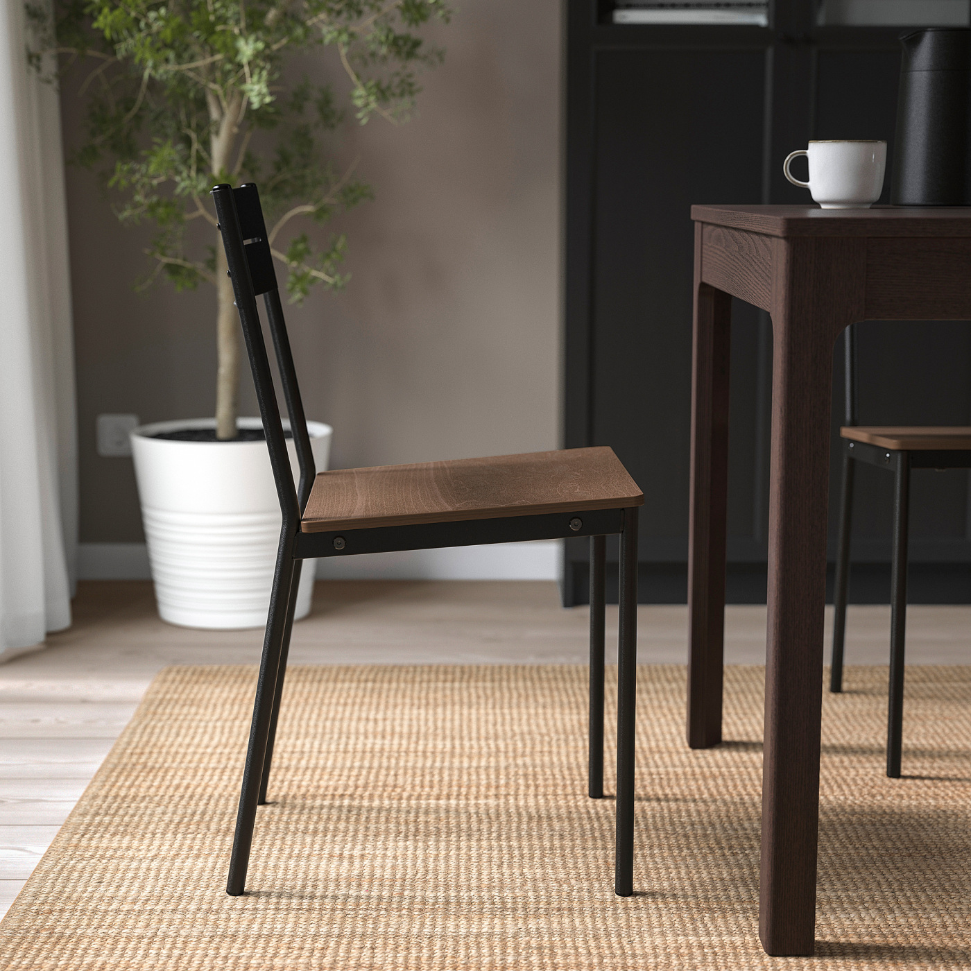 SANDSBERG chair black/brown stained - IKEA