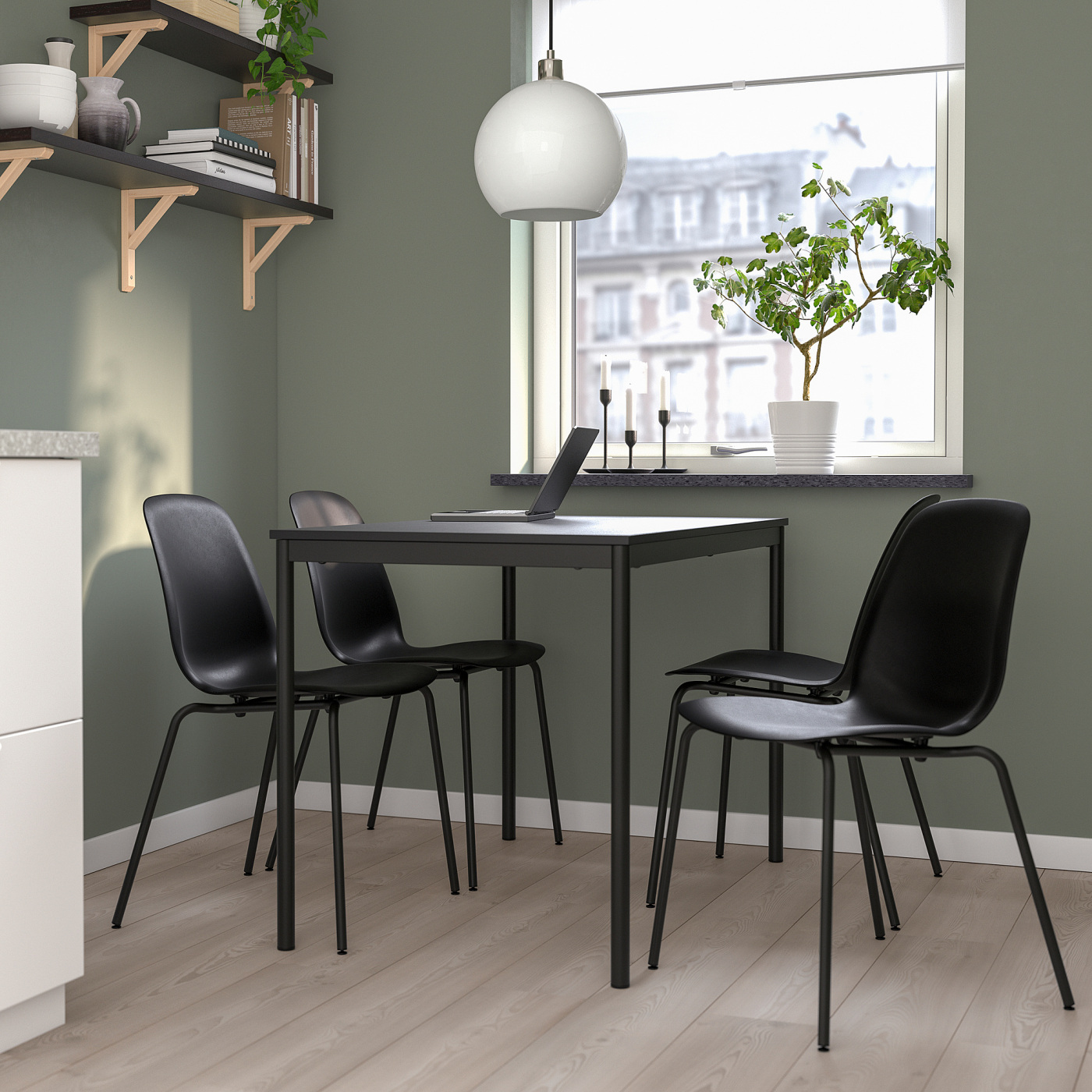 IKEA LIDAS 4脚セット SANDSBERG / LIDÅS table and 4 chairs black/black/black/black - IKEA