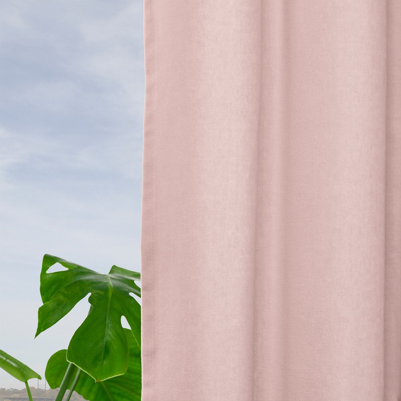 SANELA curtains, 1 pair pale pink/with heading tape - IKEA