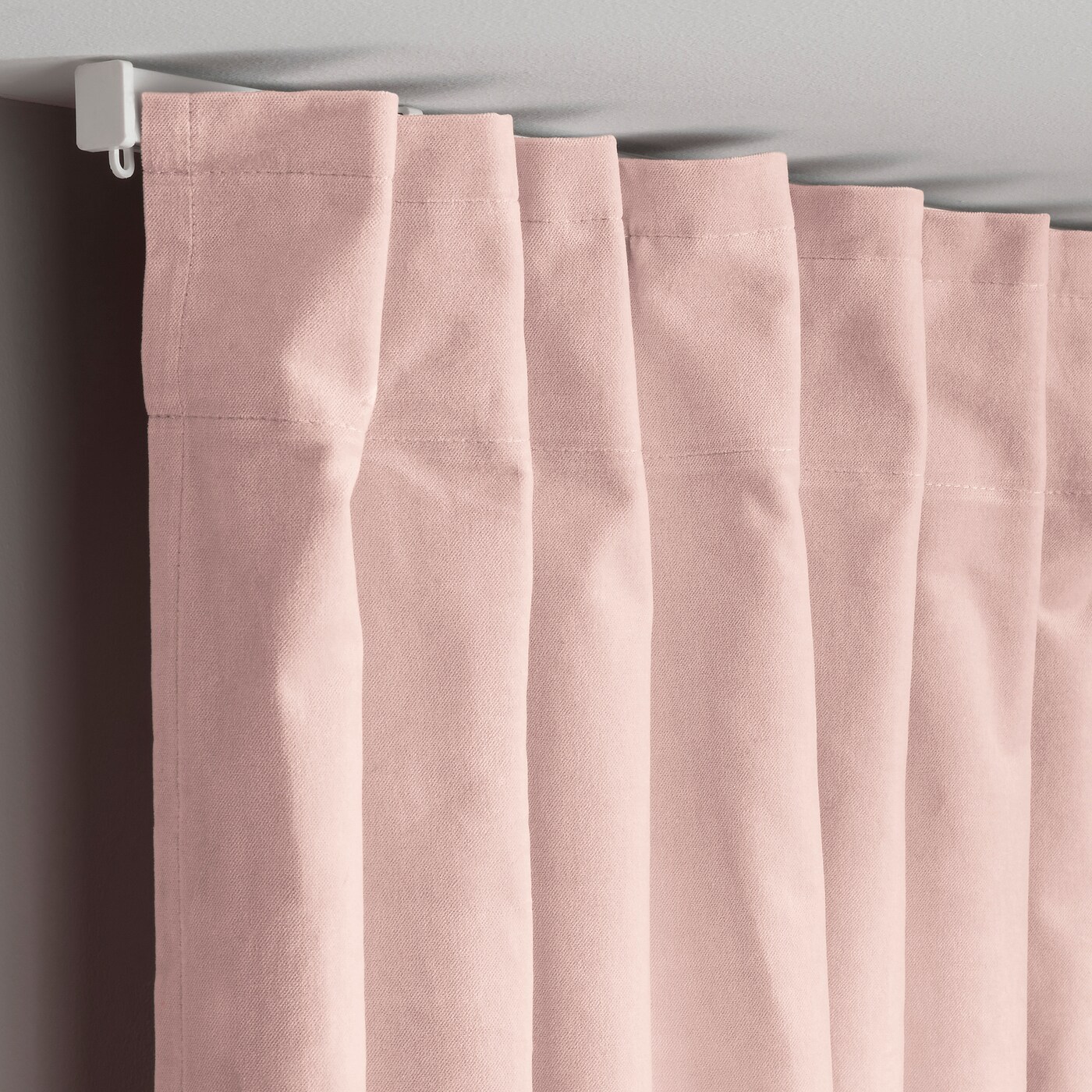 SANELA curtains, 1 pair pale pink/with heading tape - IKEA