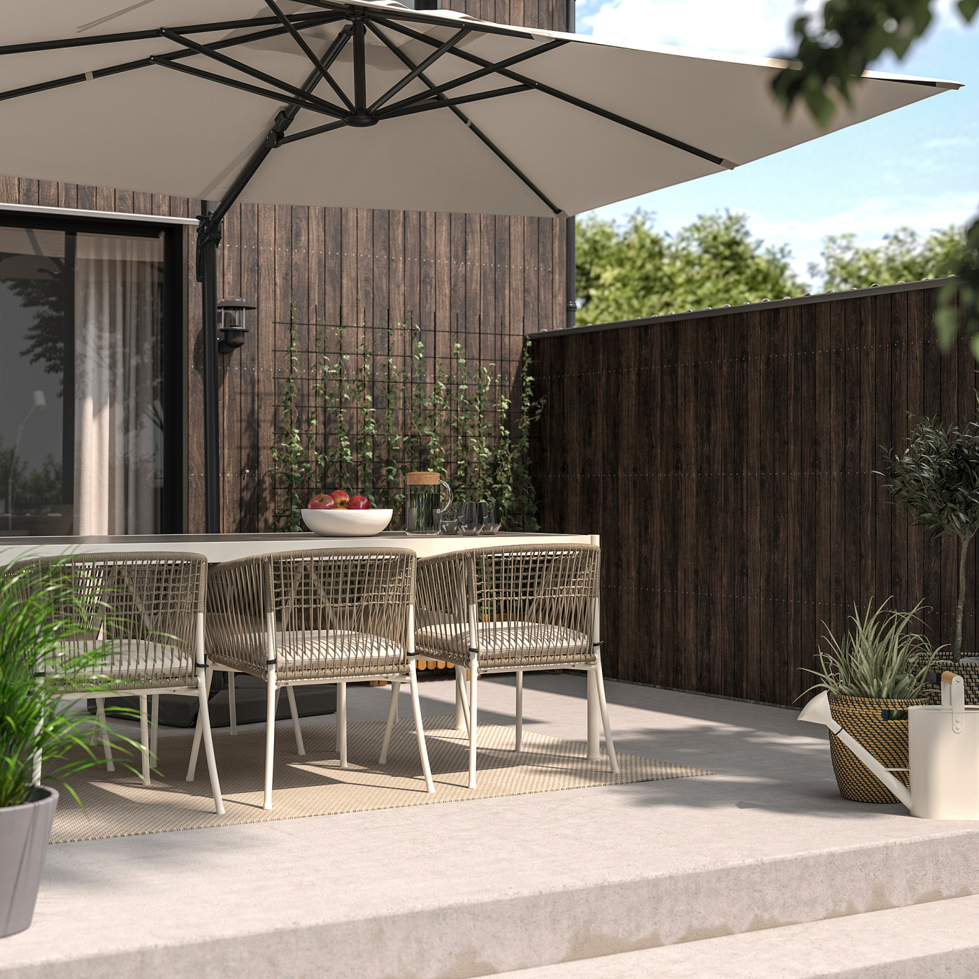 SEGLARÖ parasol, hanging beige/tilting - IKEA