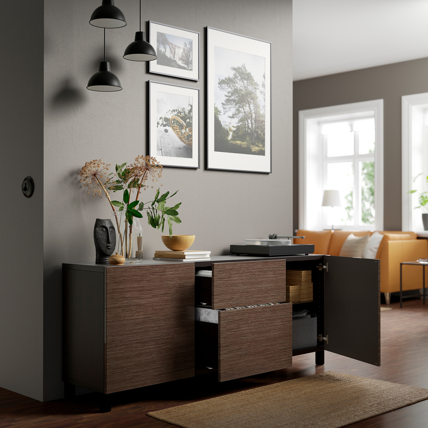 SELSVIKEN door/drawer front patterned high gloss brown - IKEA