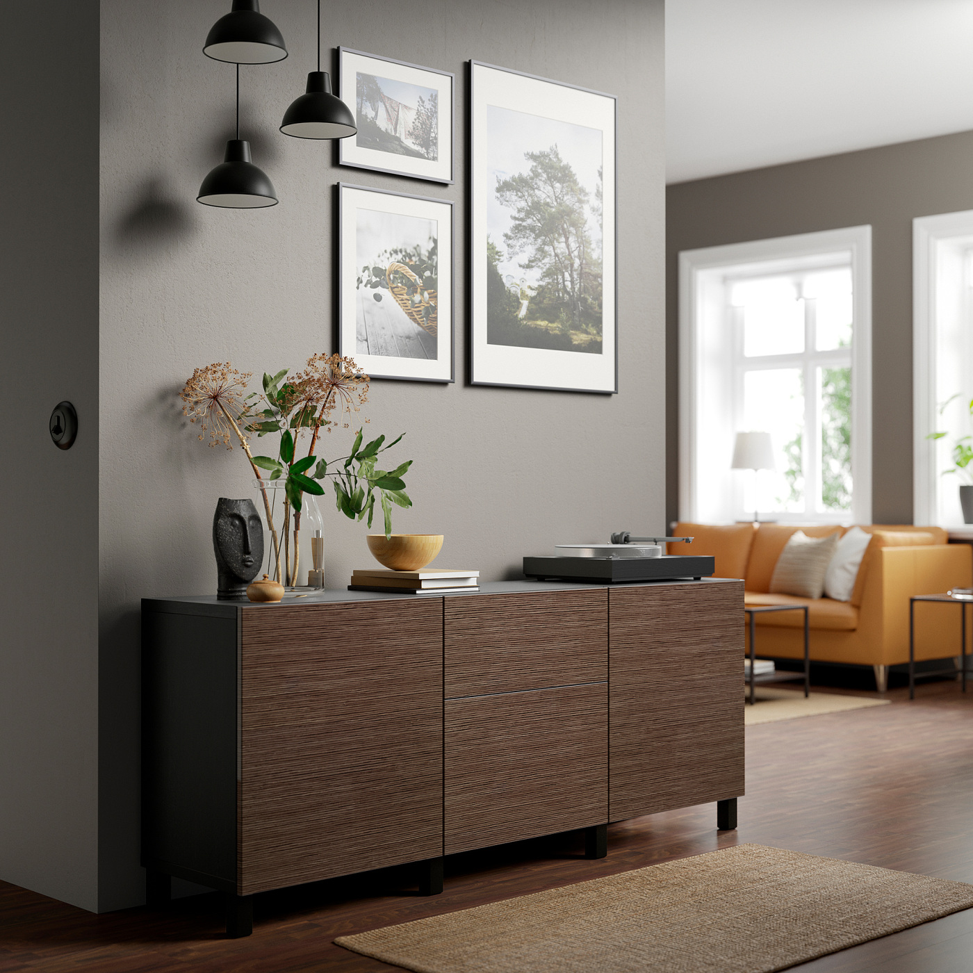 SELSVIKEN door patterned high gloss brown - IKEA
