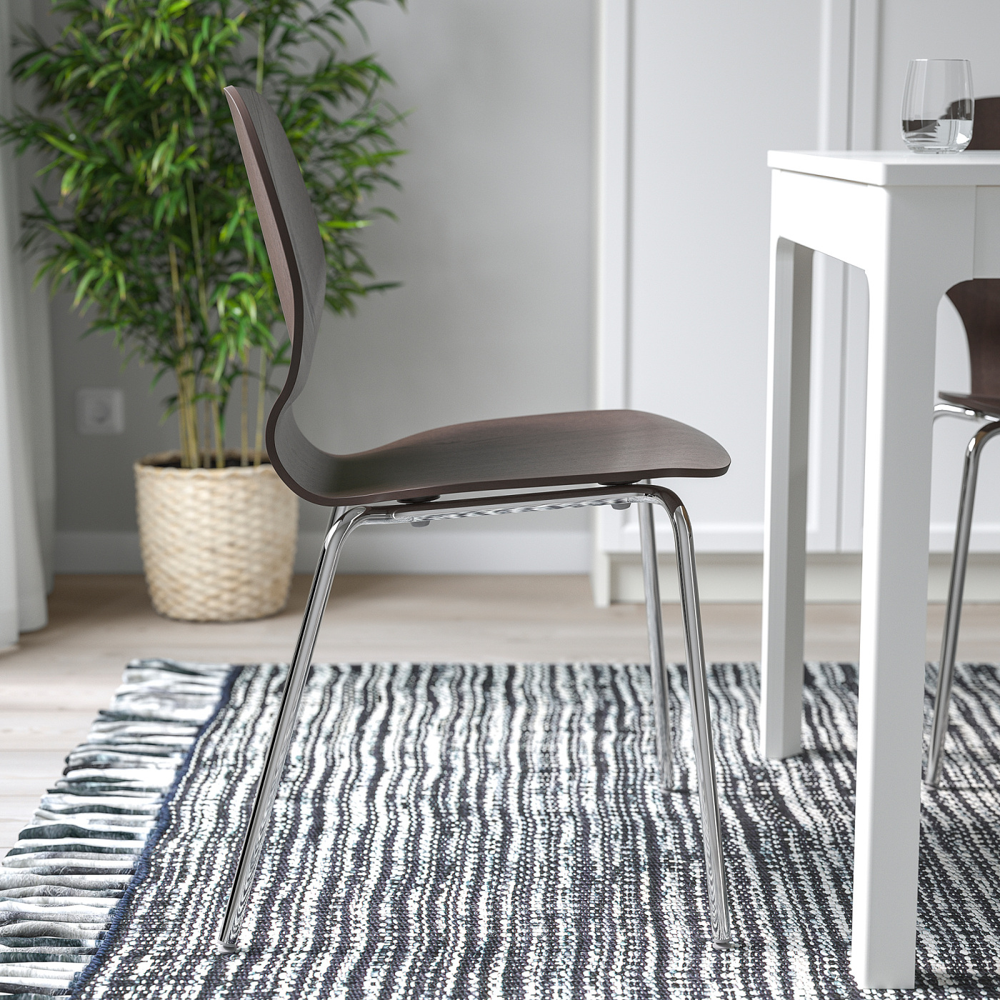 SIGTRYGG chair dark brown/Sefast chrome-plated - IKEA