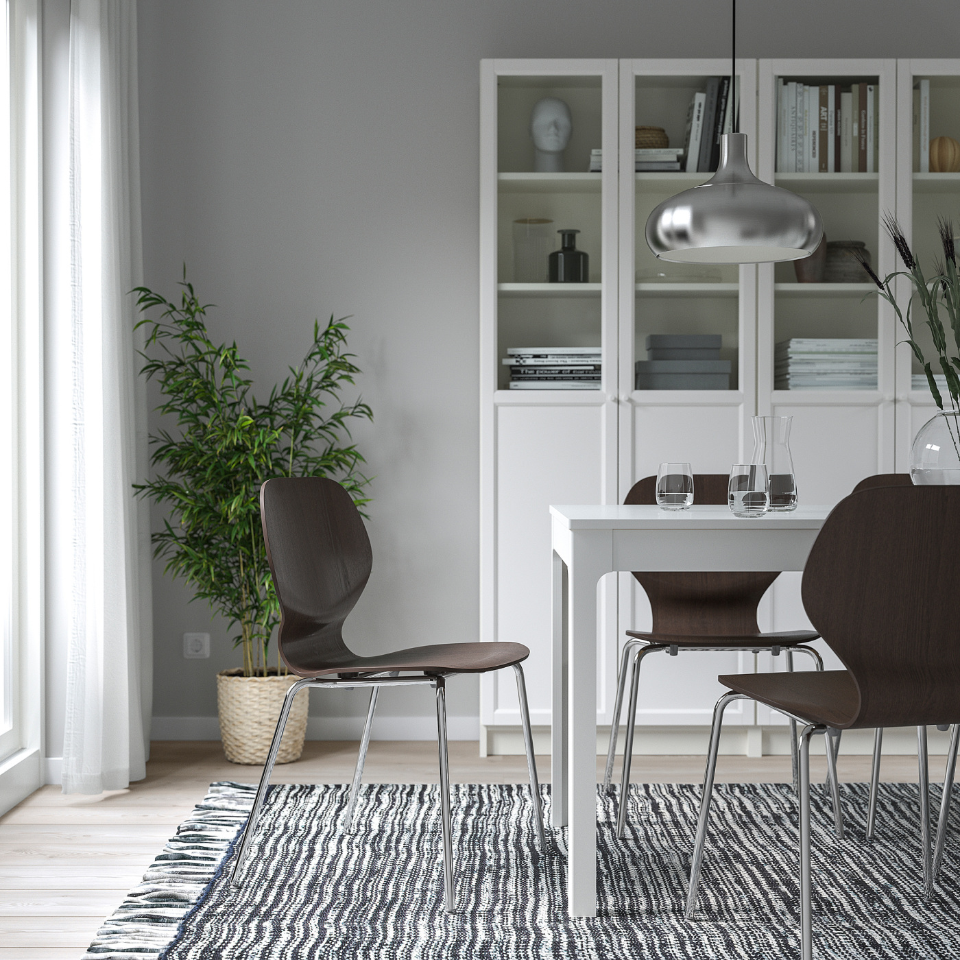 SIGTRYGG chair dark brown/Sefast chrome-plated - IKEA