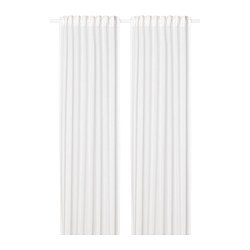Silverlönn SILVERLÖNN sheer curtains, 1 pair with heading tape/light grey - IKEA