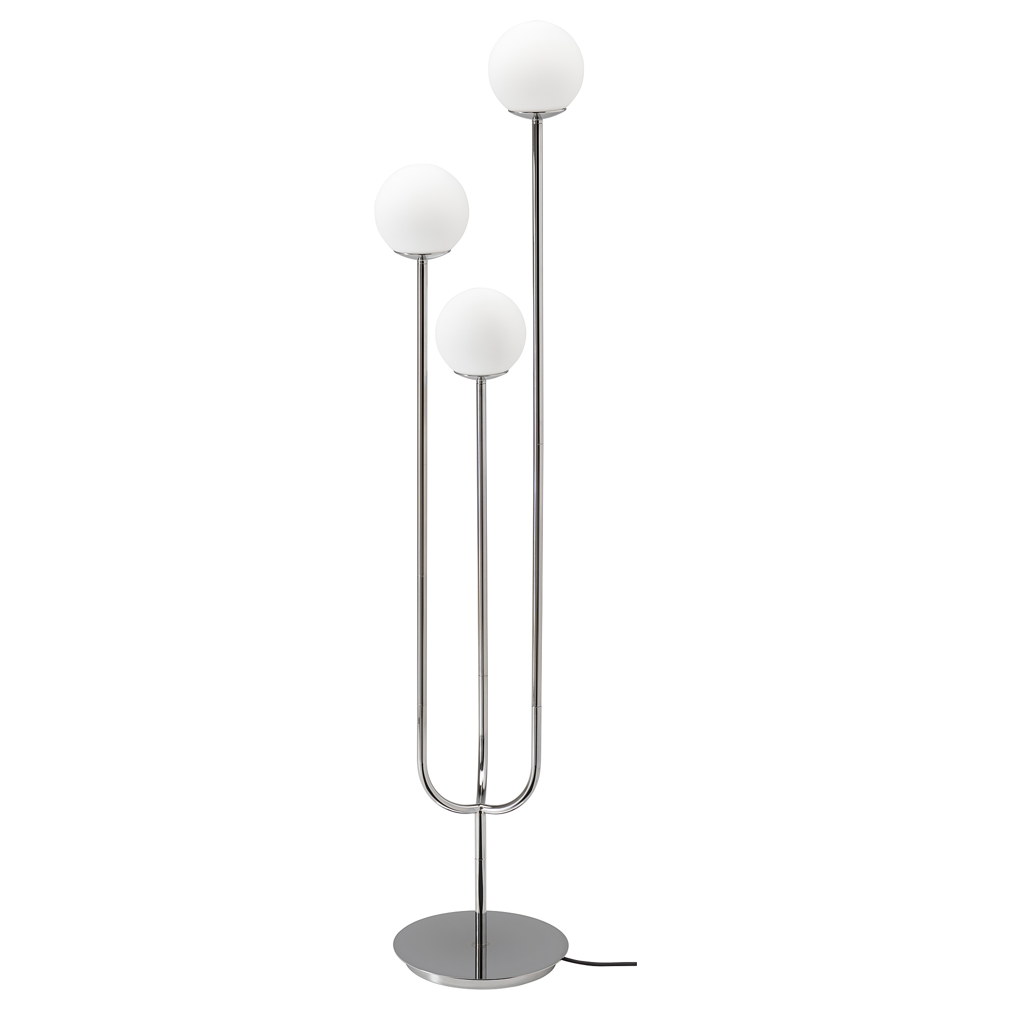 SIMRISHAMN floor lamp chrome-plated/opal white glass - IKEA