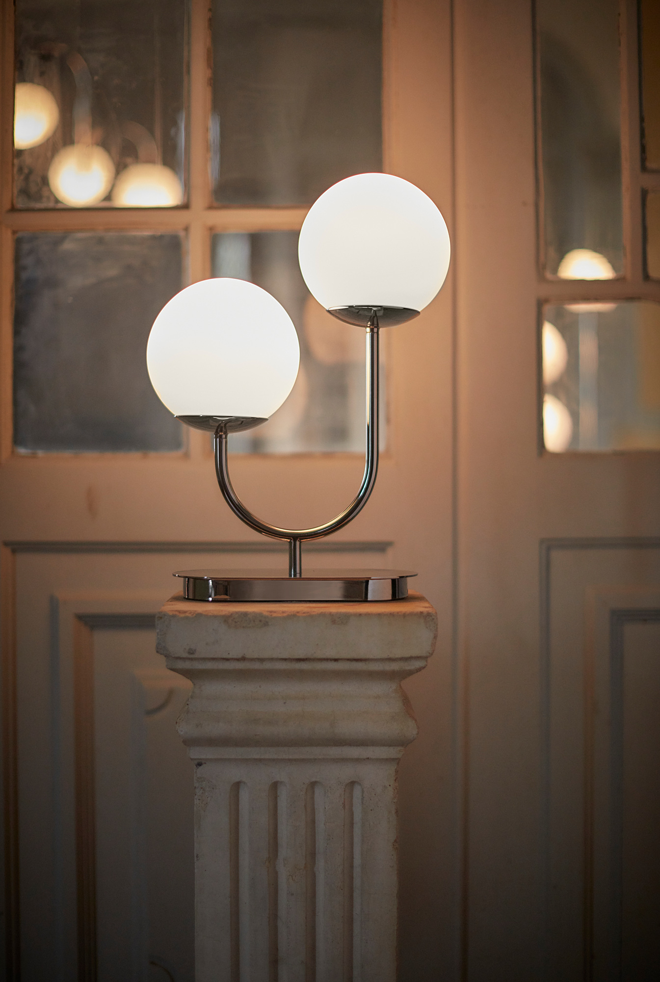 SIMRISHAMN table lamp chrome-plated/opal white glass - IKEA