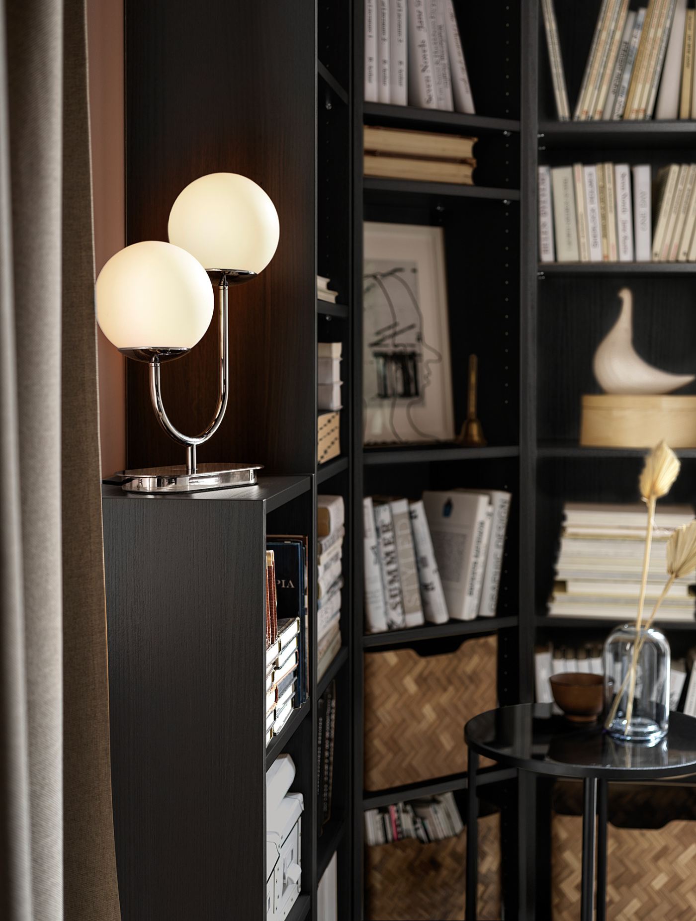 SIMRISHAMN table lamp chrome-plated/opal white glass - IKEA