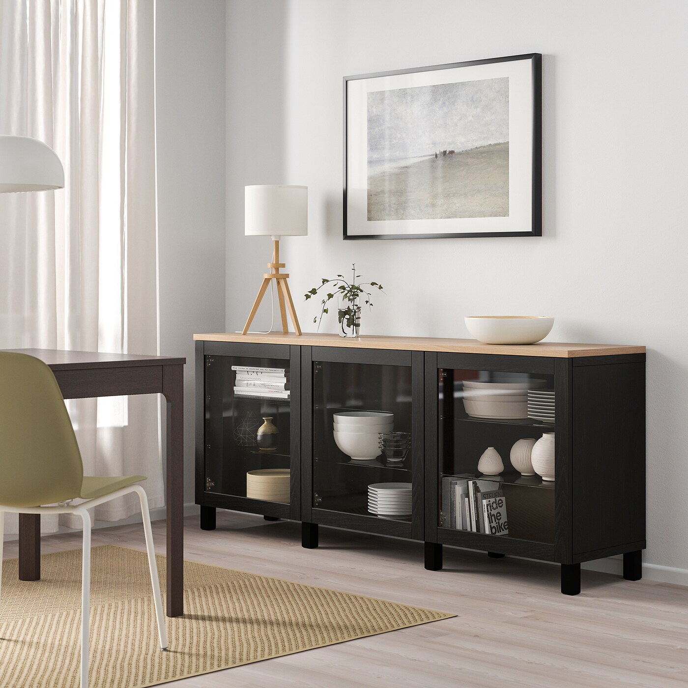 SINDVIK glass door black-brown/clear glass - IKEA