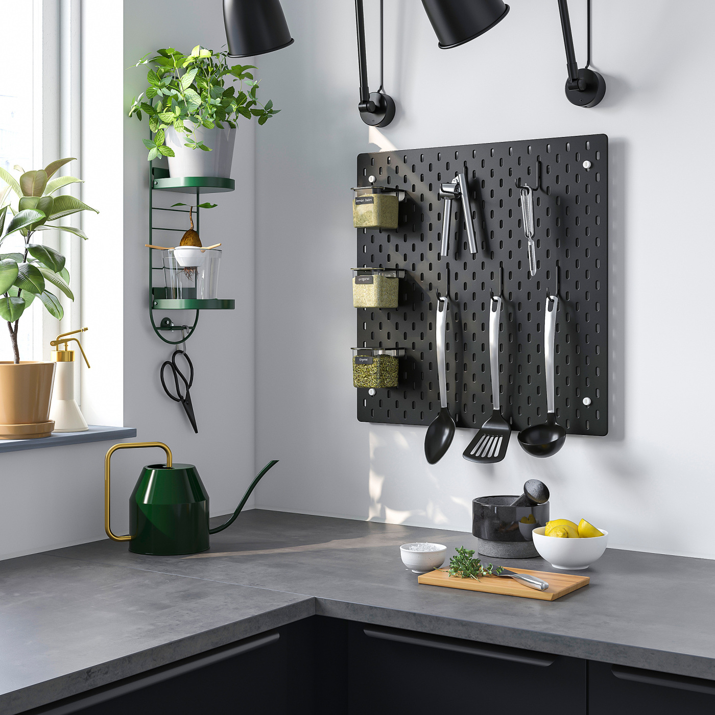 ★ジモティ割あり★ IKEA IKEA　ダイニングセット 黒 H111×D68×W75 クリーニング済み OJ5577 SKÅDIS pegboard combination black - IKEA