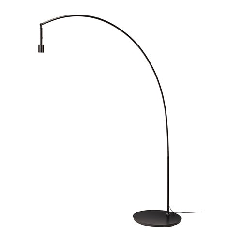 SKOTTORP / SKAFTET floor lamp base w light blb, arched, gray
