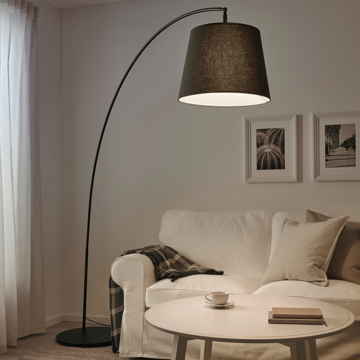 SKAFTET floor lamp base, arched black - IKEA