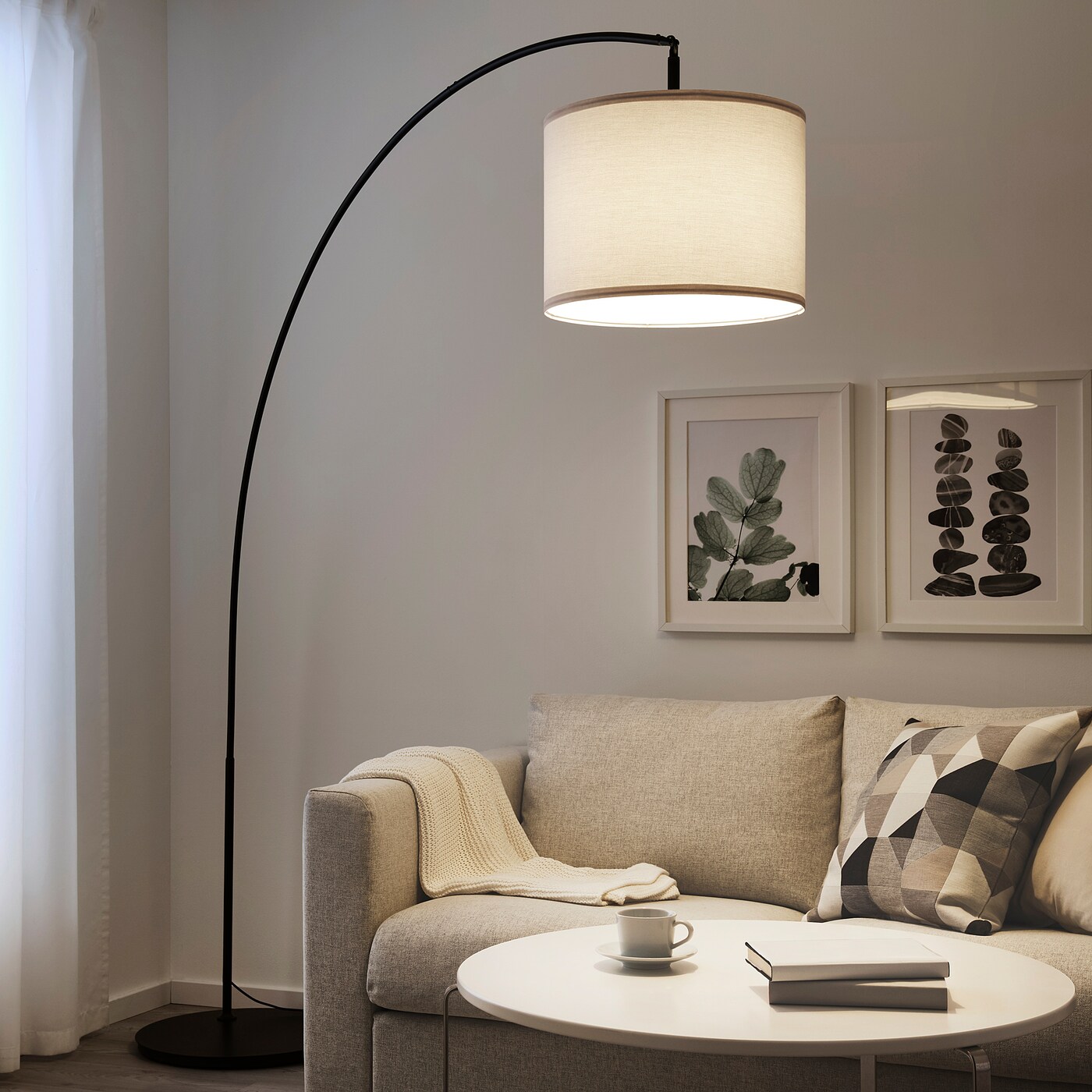 SKAFTET floor lamp base, arched black - IKEA