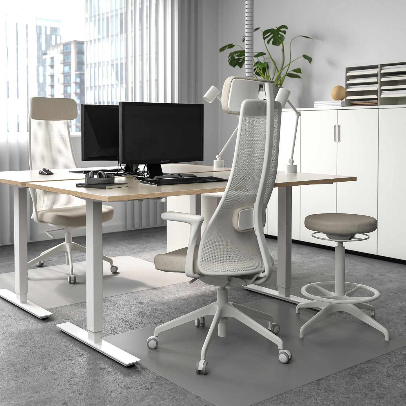 SKARSTA underframe sit/stand f table top white - IKEA