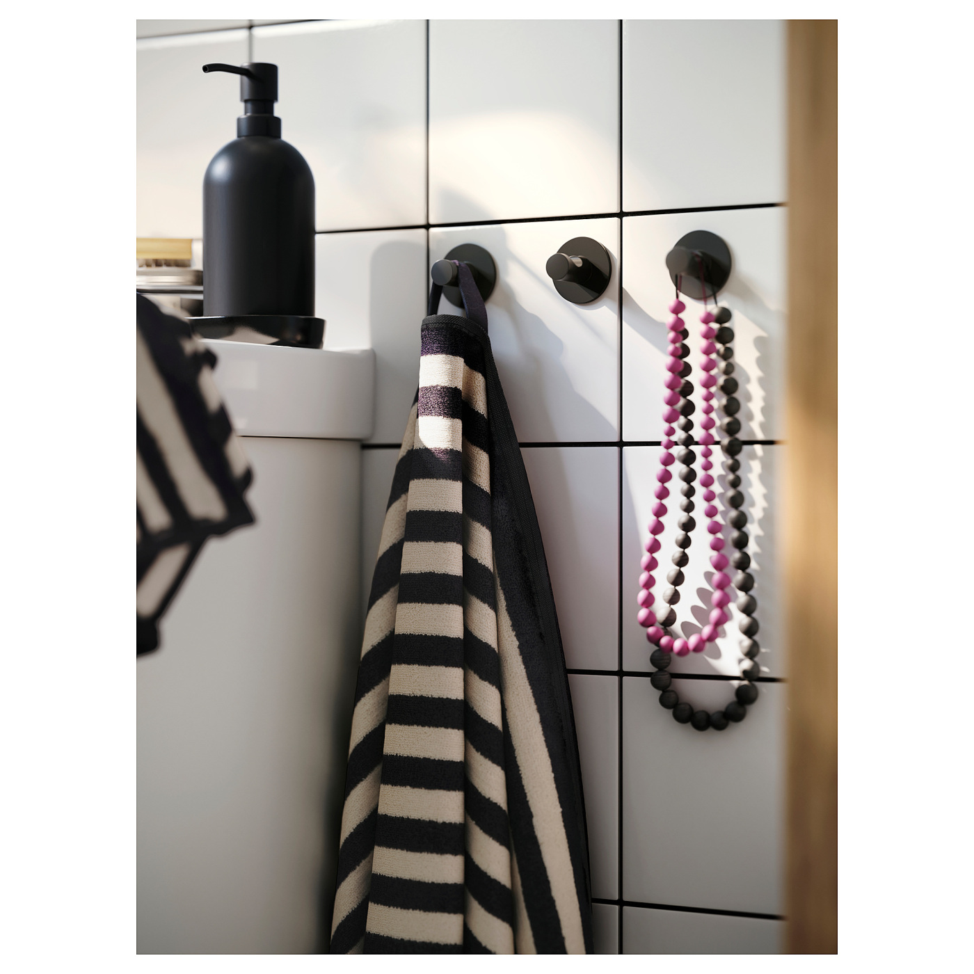 SKOGHALL hook, self-adhesive black - IKEA