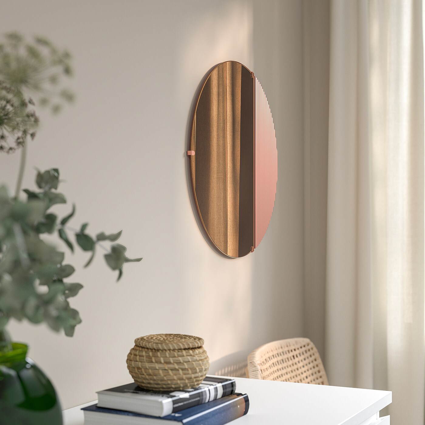SKOGSGRÄNSEN decorative mirror copper-colour - IKEA
