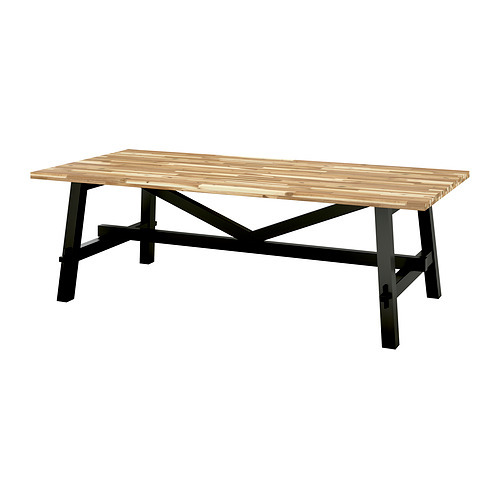 KLIMPFJÄLL / NORRMANSÖ table and 6 chairs grey-brown/beige acacia