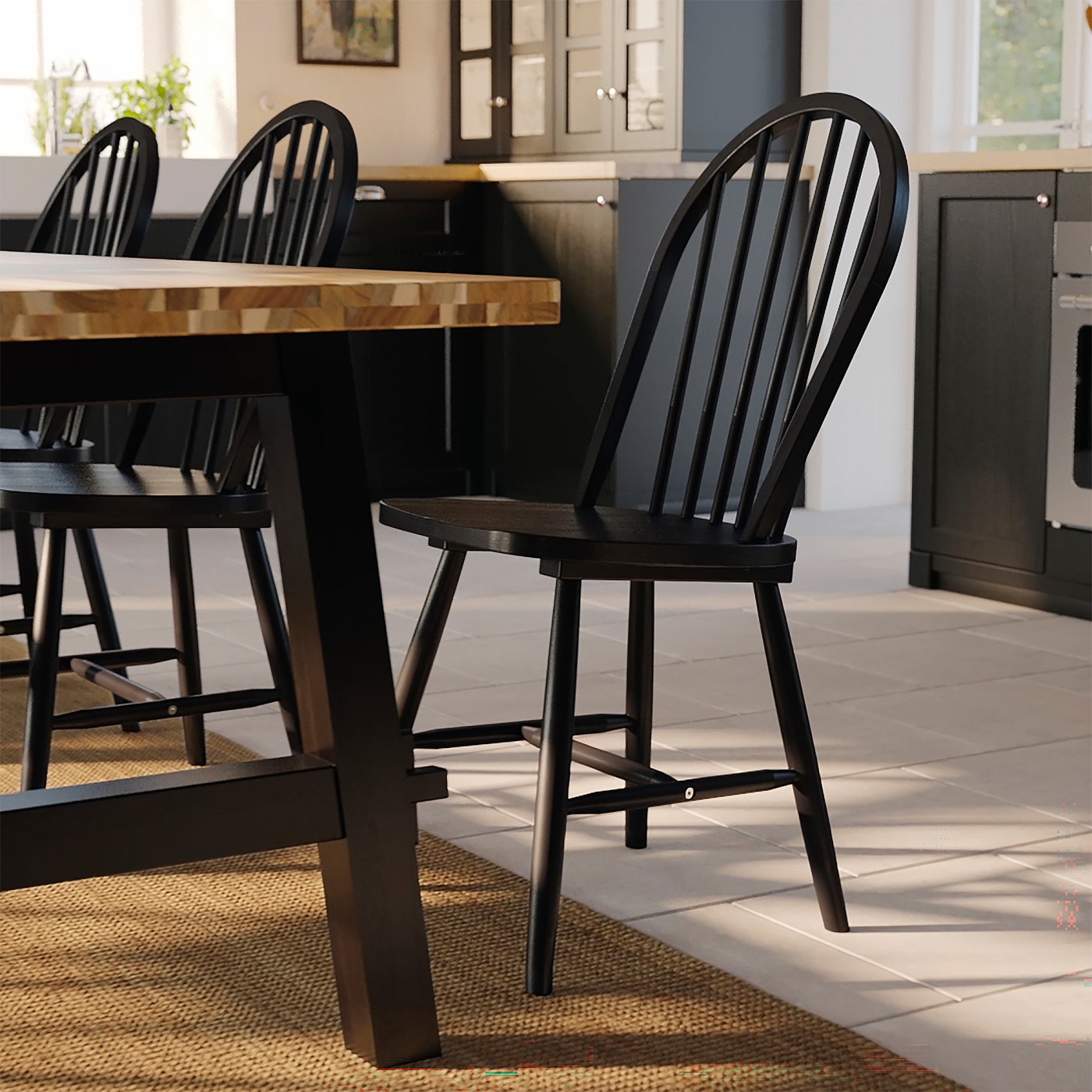 SKOGSTA / SKOGSTA table and 6 chairs acacia/black - IKEA