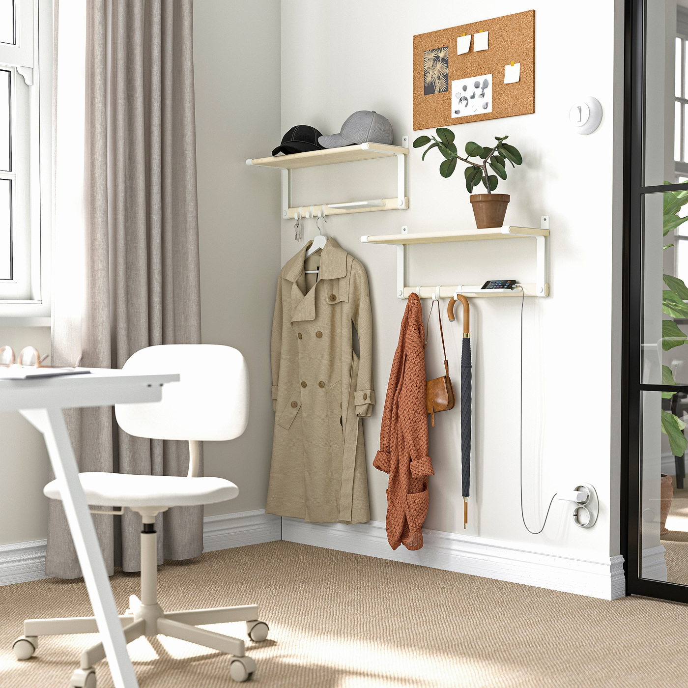 SKOMAKARE wall shelf white/aspen - IKEA