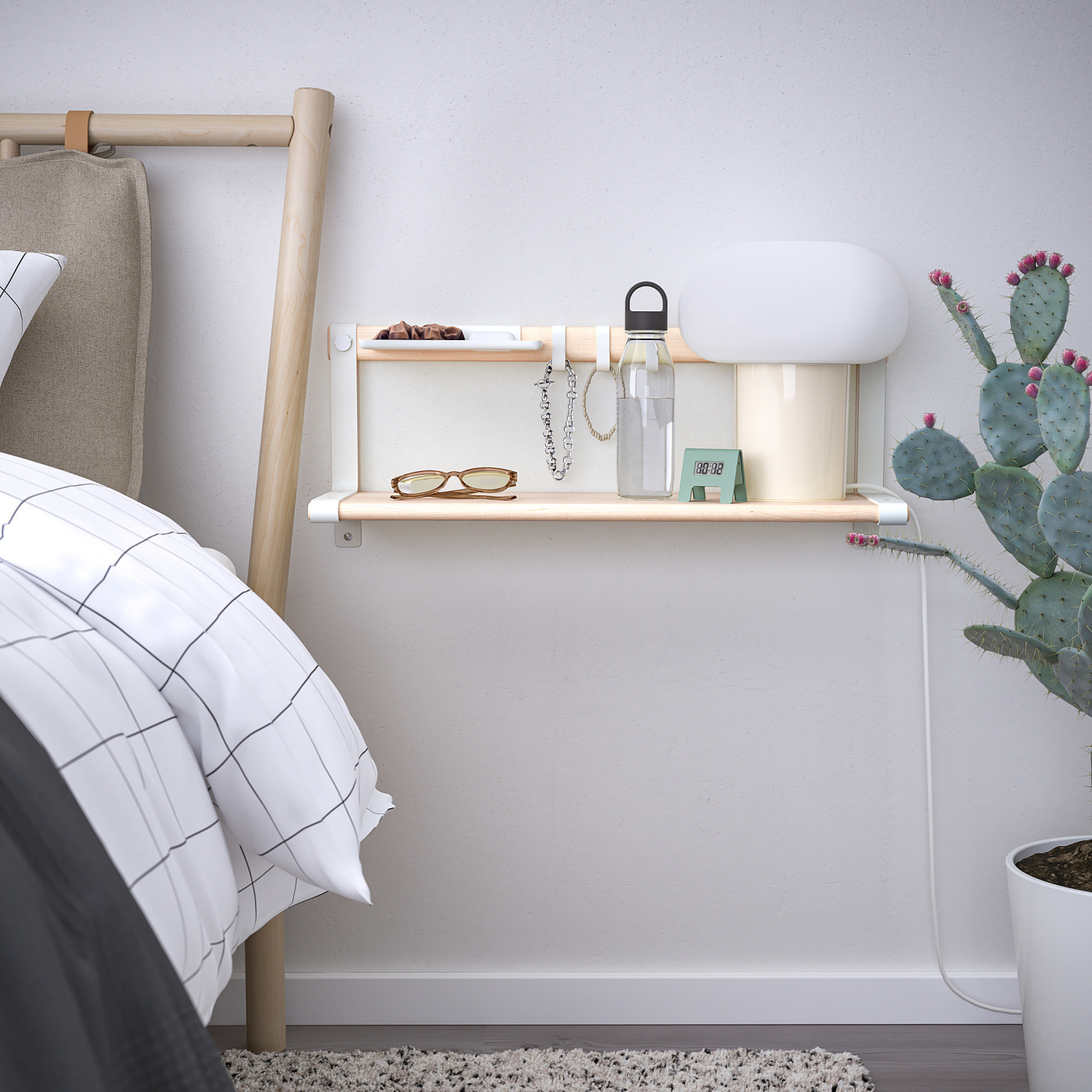 SKOMAKARE wall shelf white/aspen - IKEA
