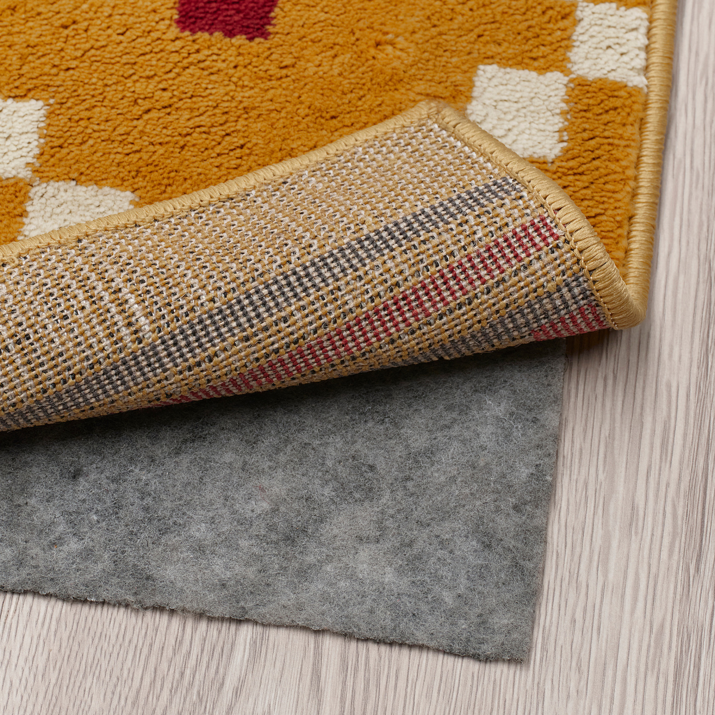 SKOTERLED rug, low pile dark yellow/dark grey - IKEA