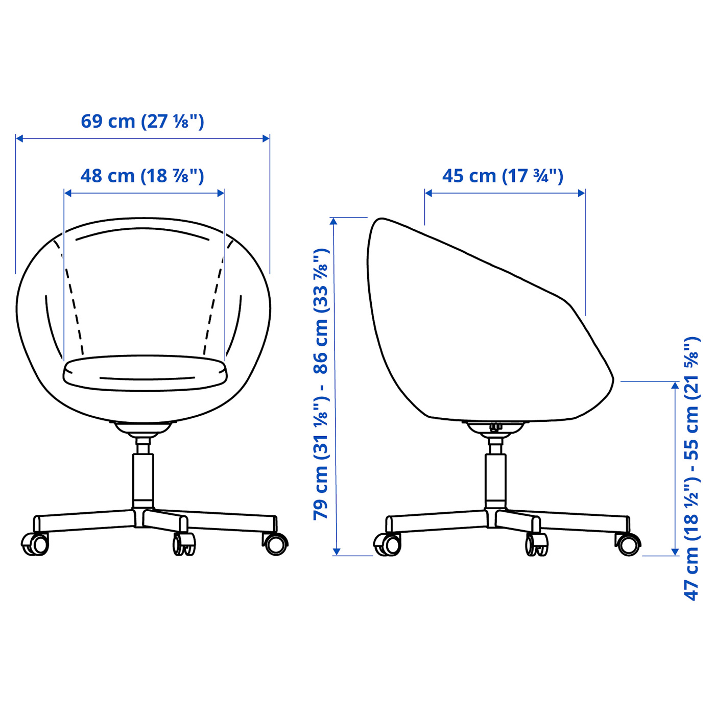 SKRUVSTA swivel chair Idhult black - IKEA