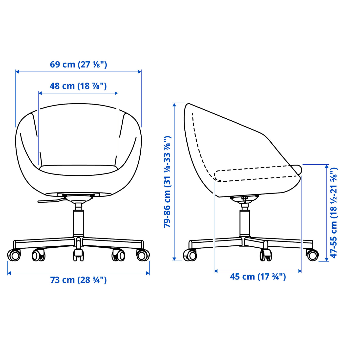 SKRUVSTA swivel chair Ysane white - IKEA