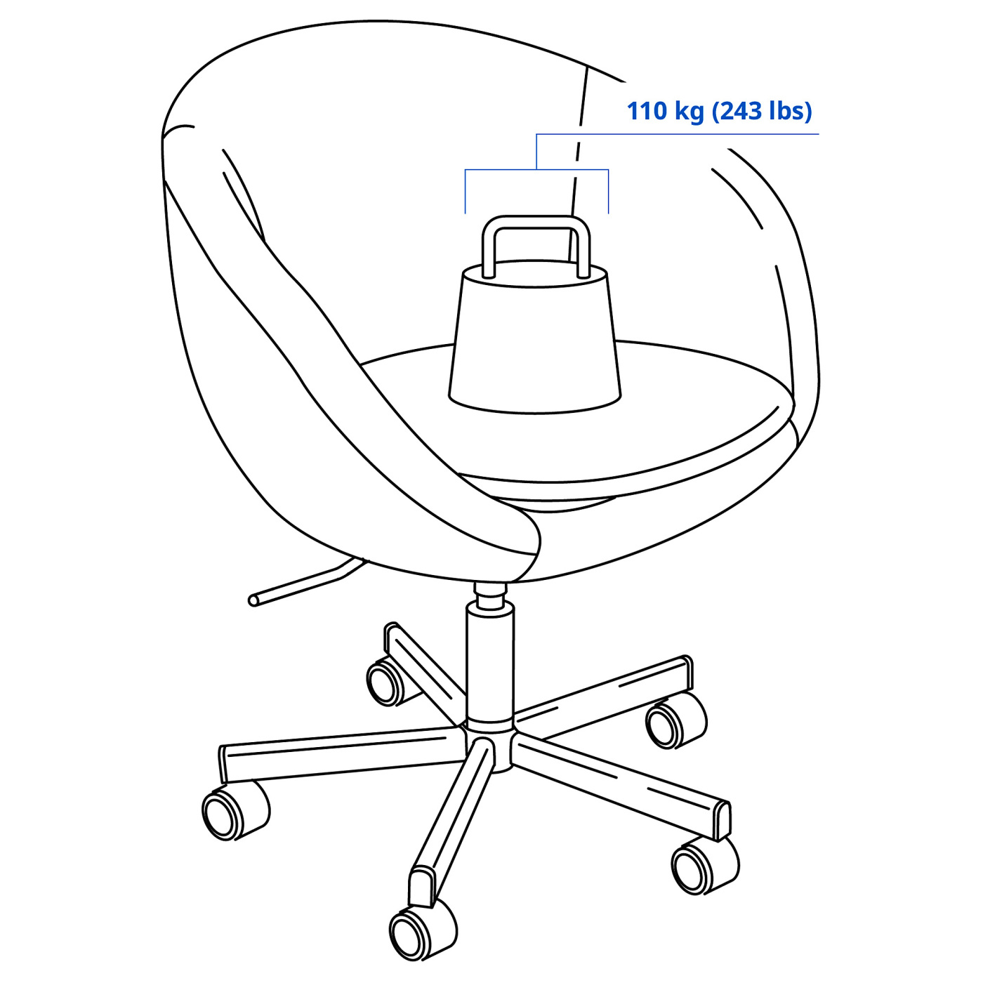 SKRUVSTA swivel chair Ysane white - IKEA
