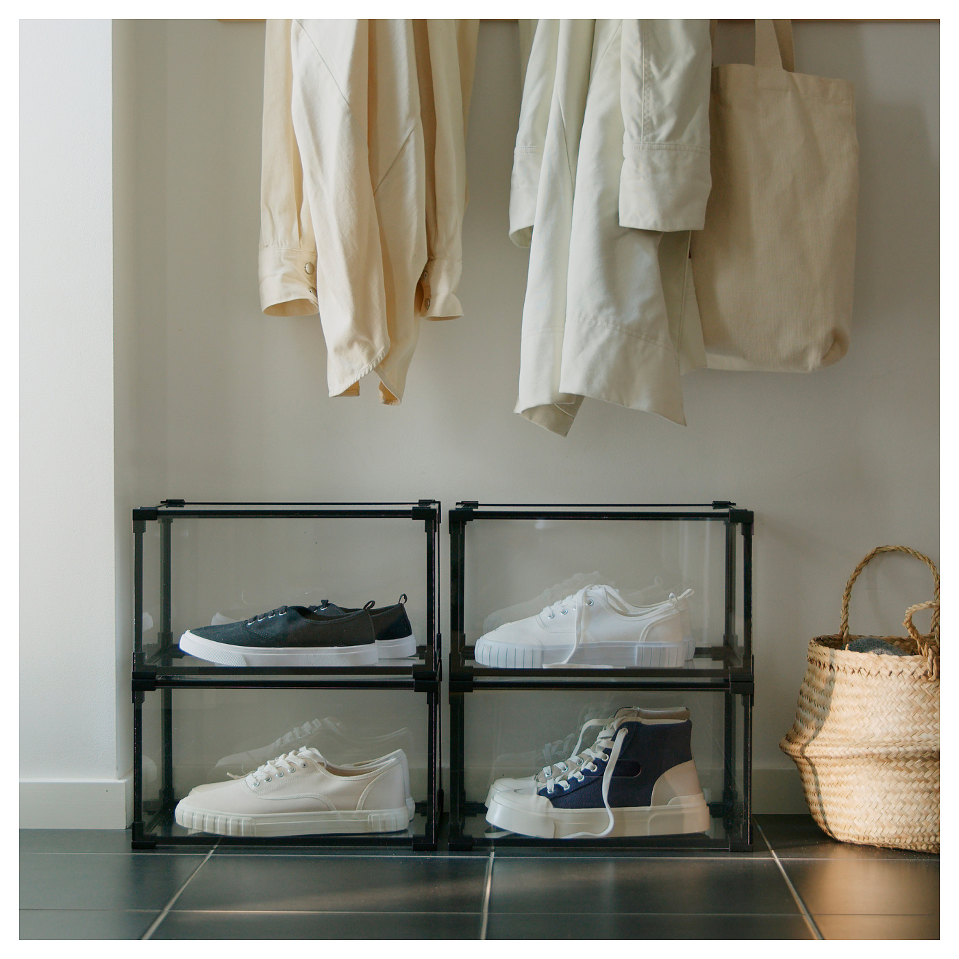 IKEA SKUFFEN スクッフェン シューズボックス4個セット新品未開封 ② SKUFFEN shoe box transparent - IKEA