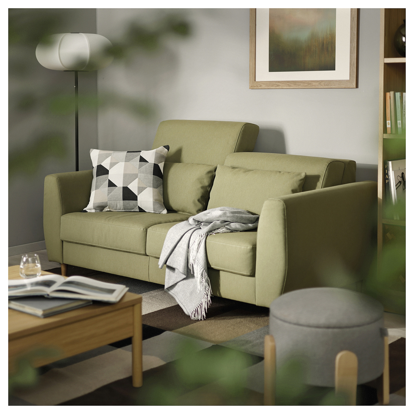 SLATORP 2-seat sofa Vissle yellow-green - IKEA