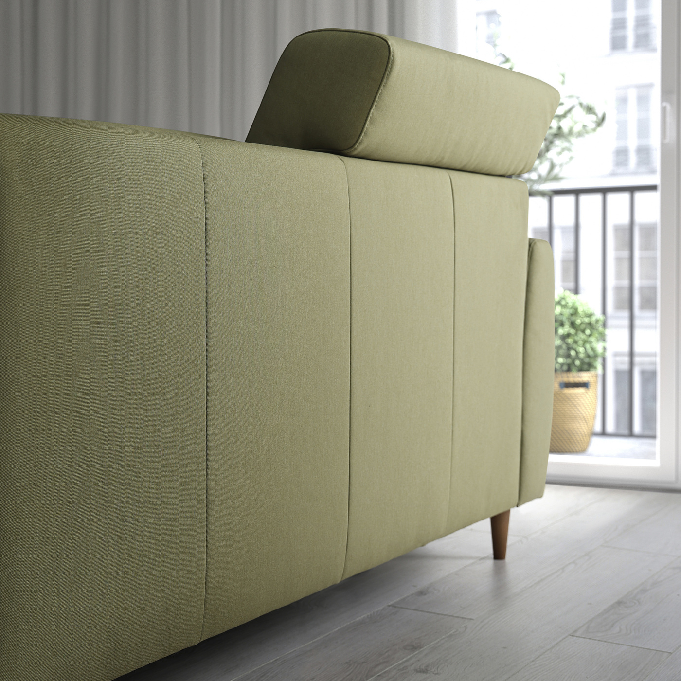 SLATORP 2-seat sofa Vissle yellow-green - IKEA