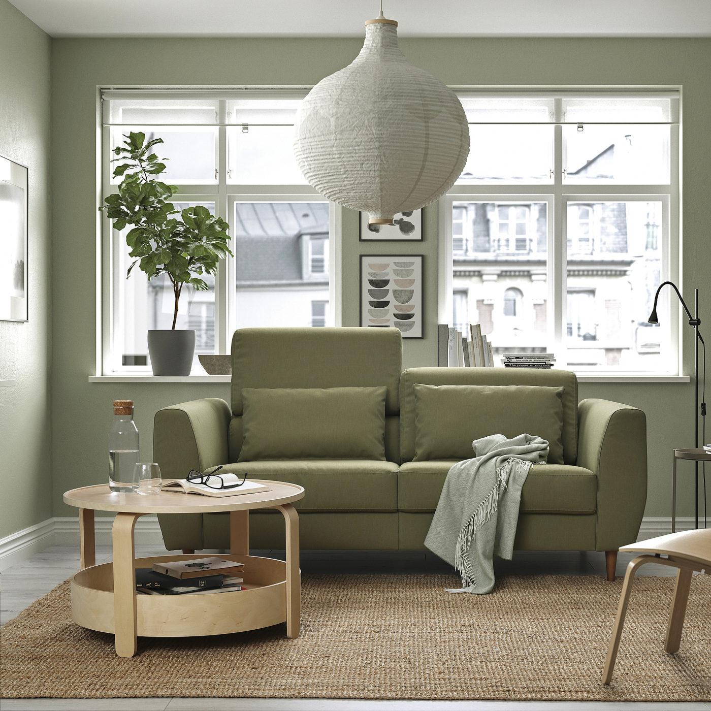 SLATORP 2-seat sofa Vissle yellow-green - IKEA