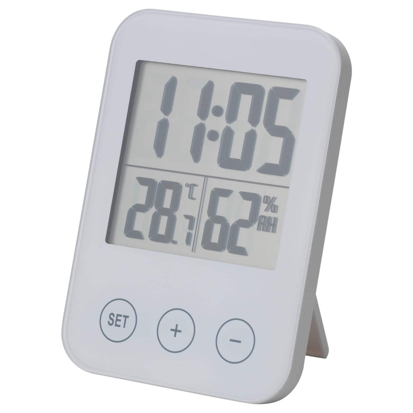 IKEA 置き時計 SLÅTTIS clock with hygro-/thermometer white - IKEA