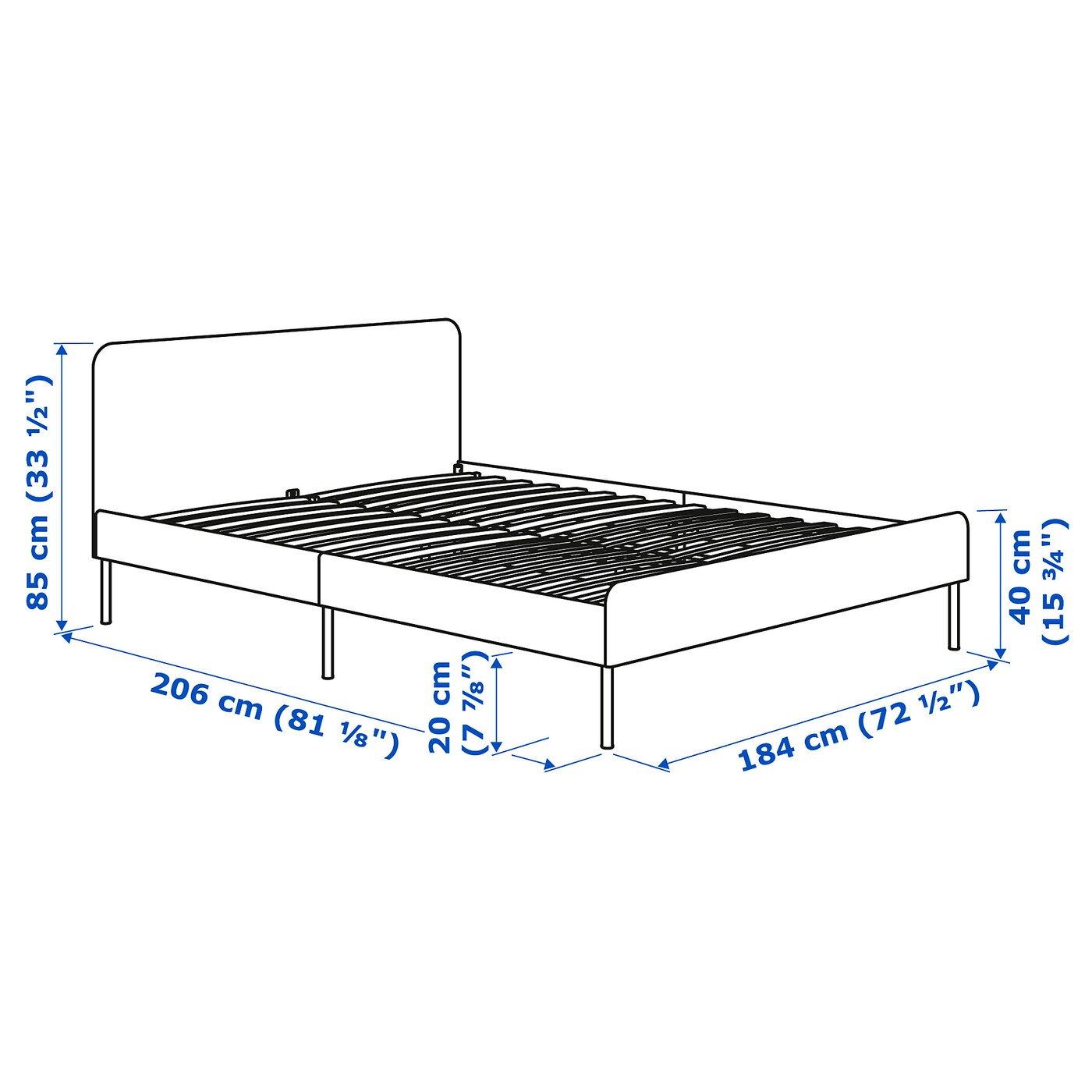 SLATTUM upholstered bed frame Bomstad black - IKEA