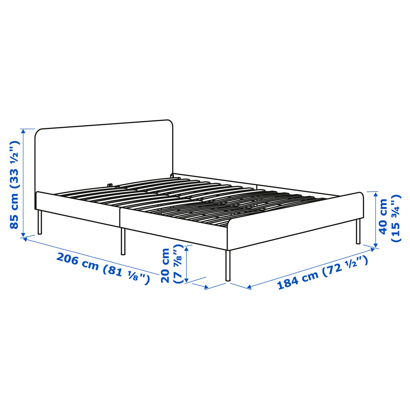 SLATTUM upholstered bed frame Knisa light grey - IKEA