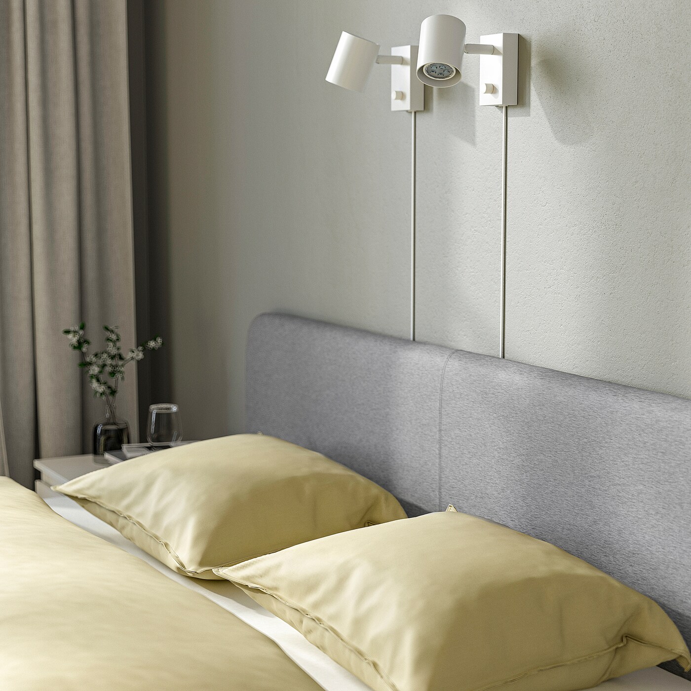 SLATTUM upholstered bed frame Knisa light grey - IKEA