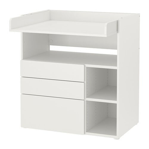 SMAGORA changing tbl bookshelf w 1 shlf ut white IKEA