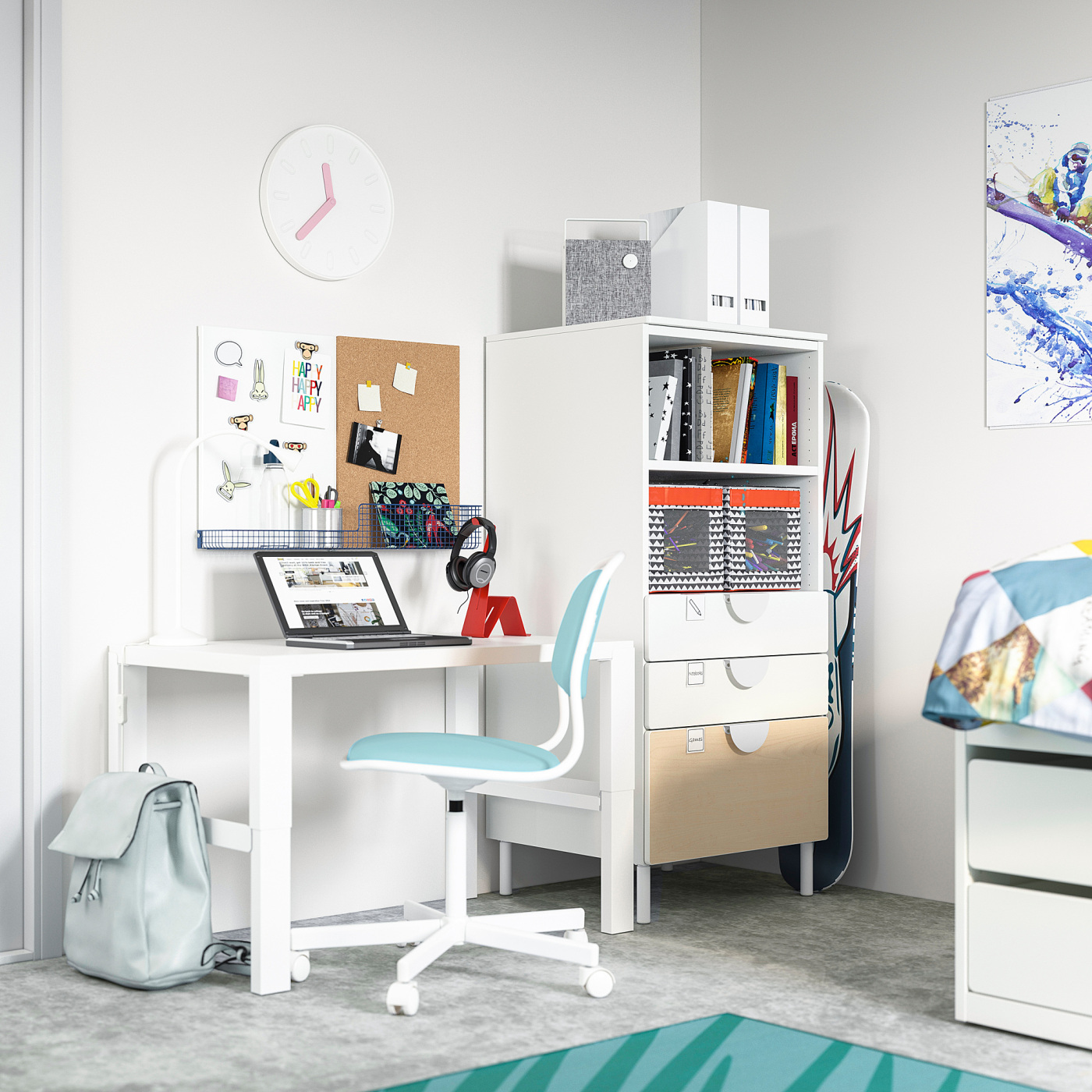 SMÅSTAD / PLATSA bookcase white birch/with 3 drawers - IKEA
