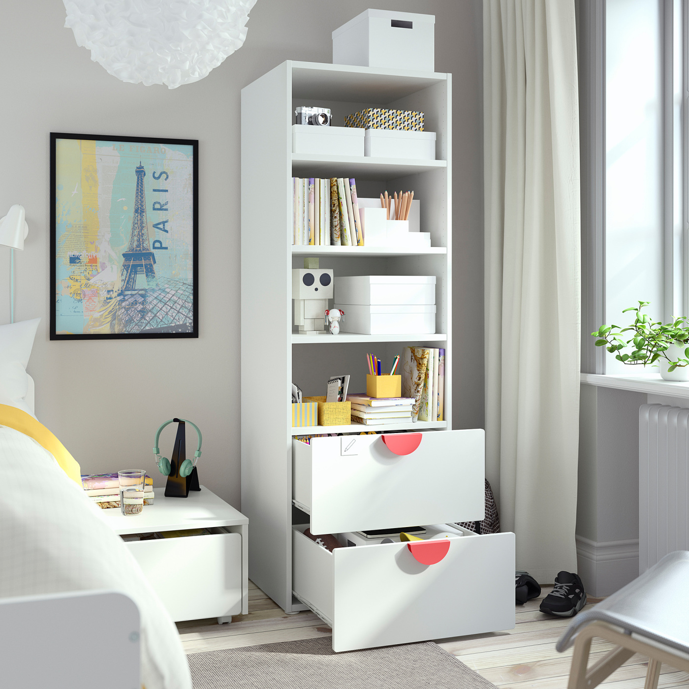 0320-019 ★リユースのサカイ春日部店★IKEA　チェスト　ピンク/ホワイト SMÅSTAD / PLATSA wardrobe white/pale pink - IKEA