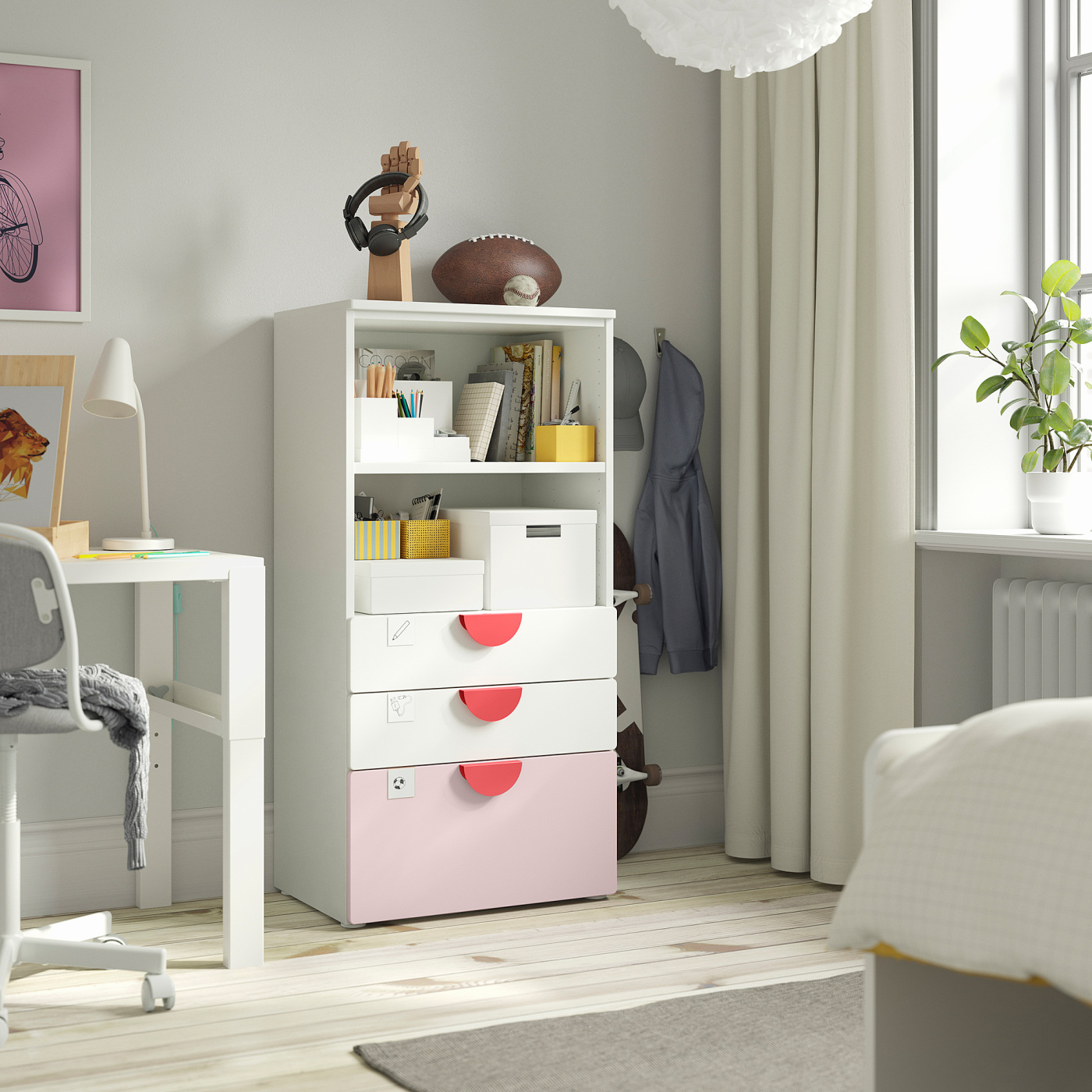 SMÅSTAD / PLATSA bookcase white pale pink/with 3 drawers - IKEA SMÅSTAD / PLATSA bookcase white pale pink/with 3 drawers - IKEA