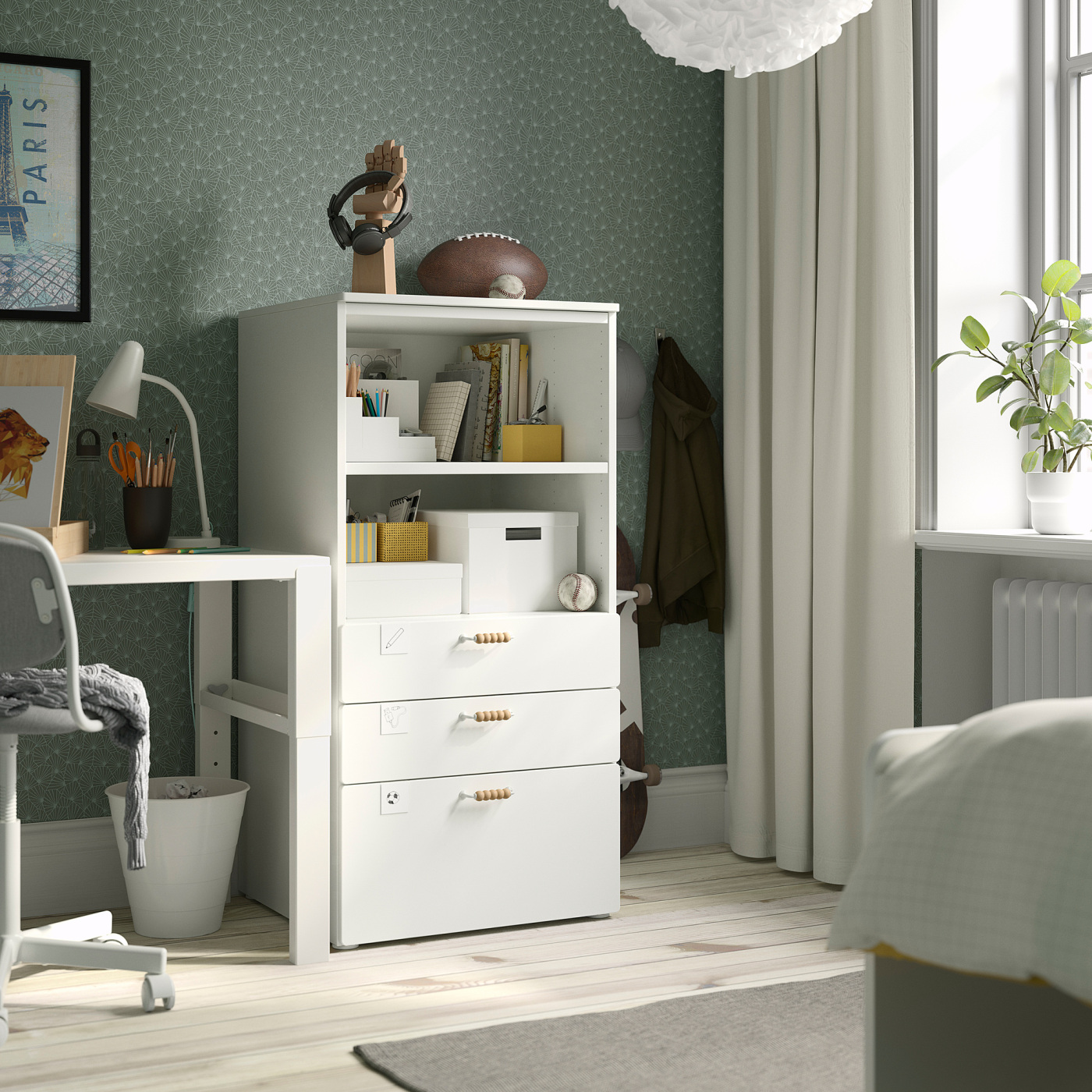SMÅSTAD / PLATSA bookcase white white/with 3 drawers - IKEA