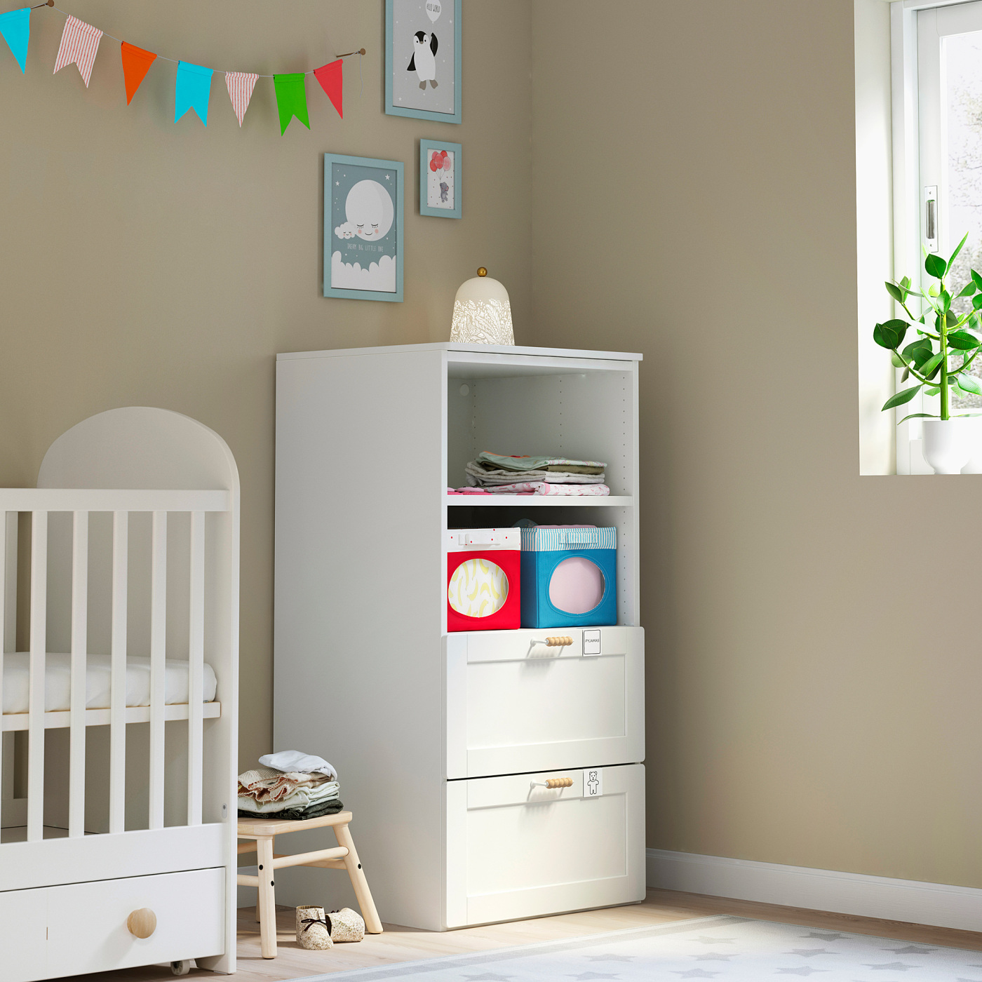 SMÅSTAD / PLATSA bookcase white with frame/with 2 drawers - IKEA