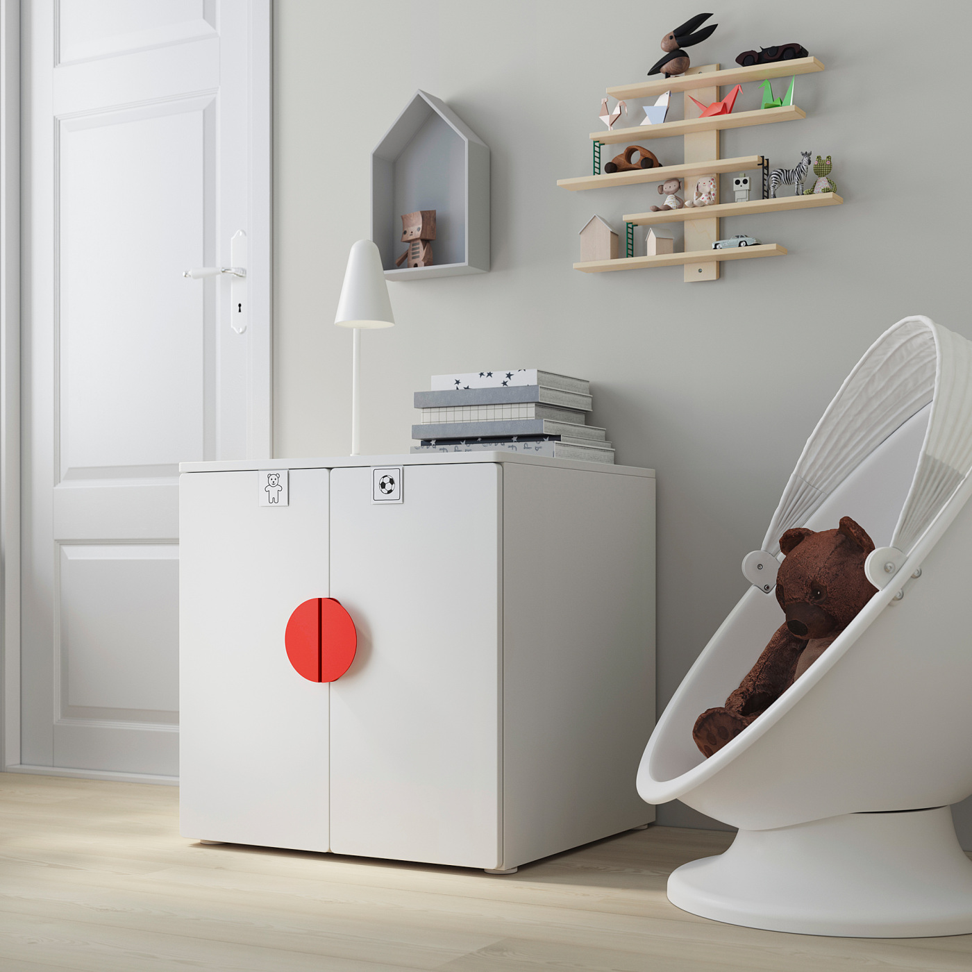 SMÅSTAD / PLATSA cabinet white green/with 1 shelf - IKEA