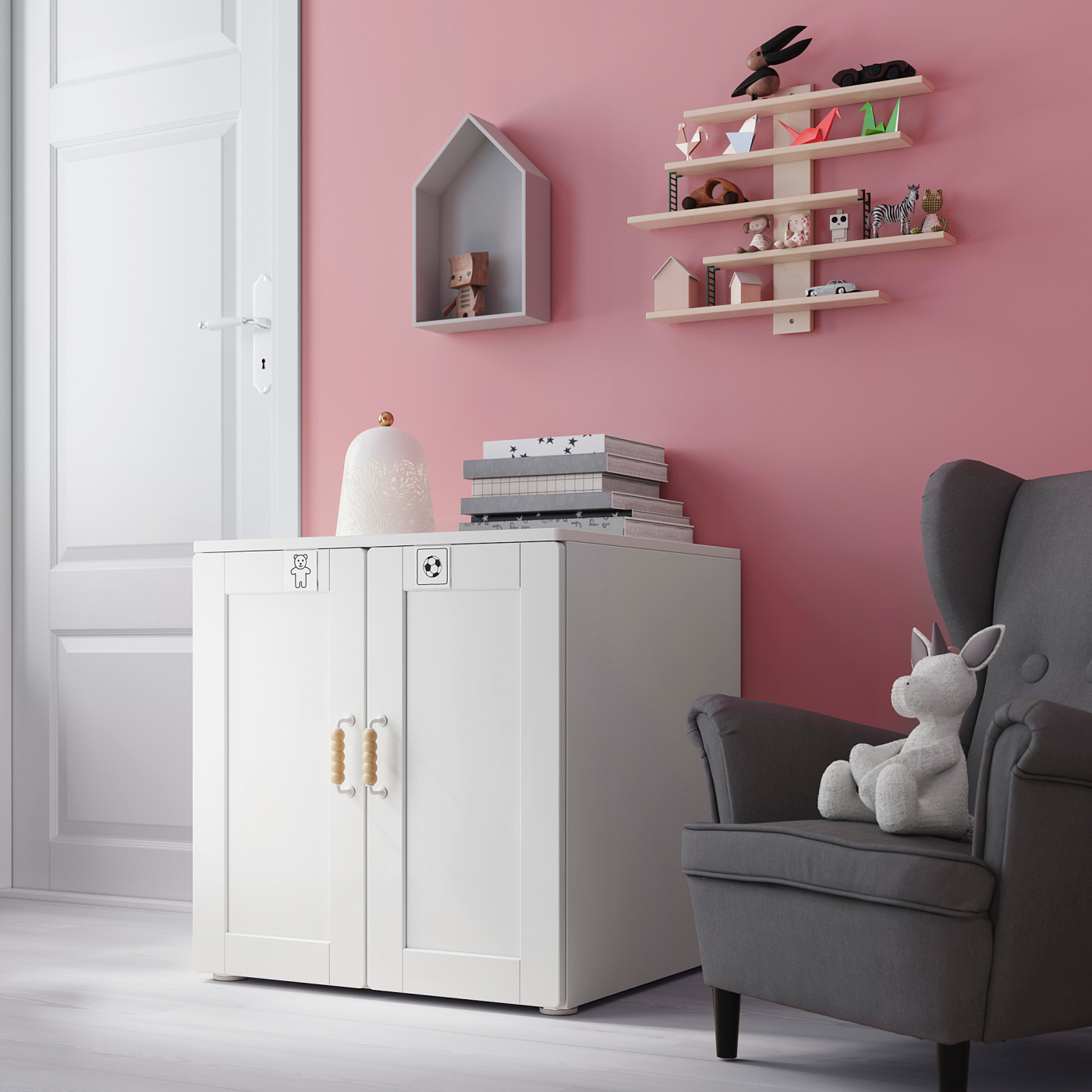 SMÅSTAD / PLATSA cabinet white with frame/with 1 shelf - IKEA