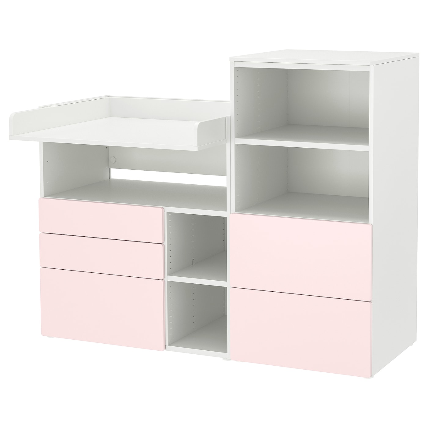 SMASTAD PLATSA changing table white pale pink with bookcase IKEA