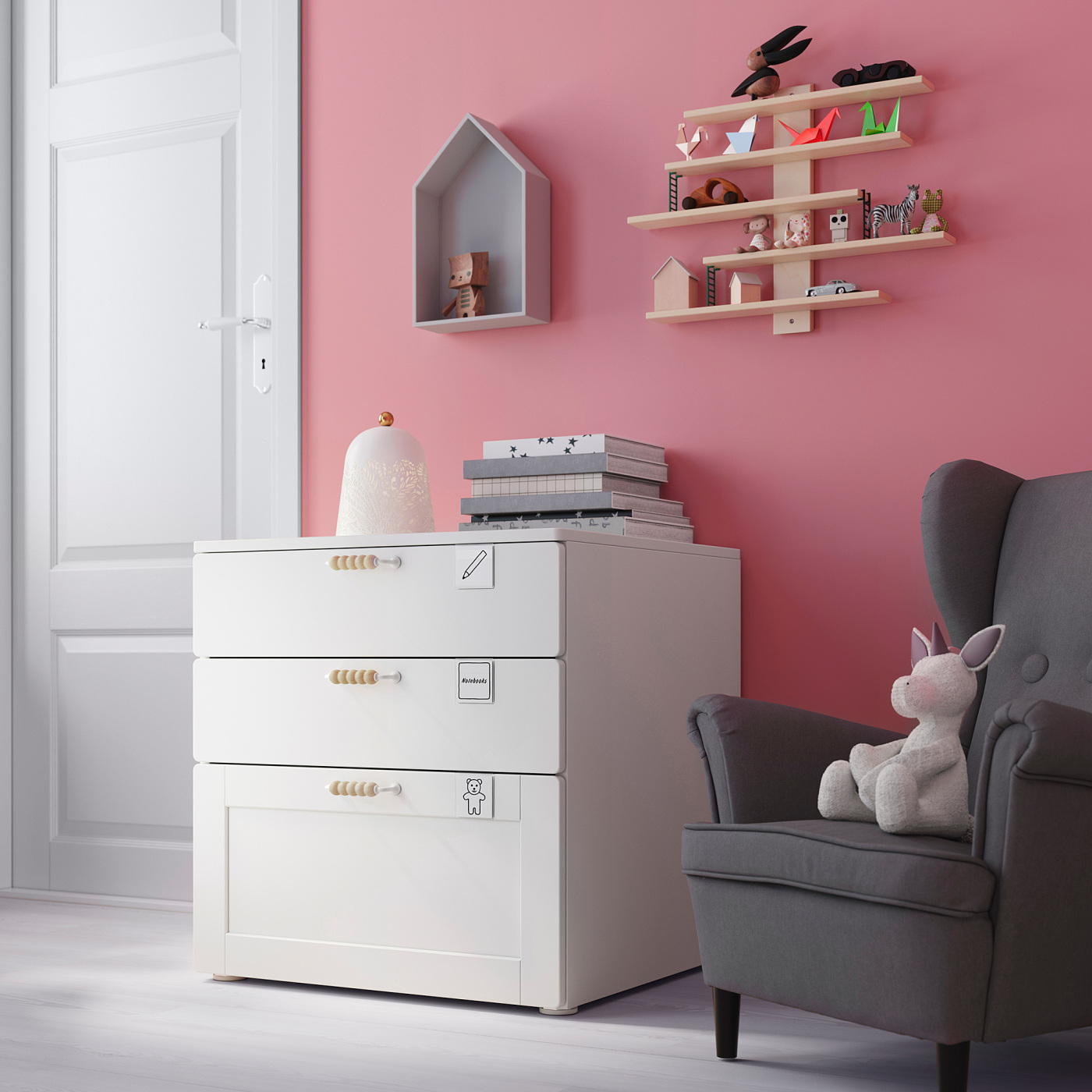 SMÅSTAD / PLATSA chest of 3 drawers white white/with frame - IKEA